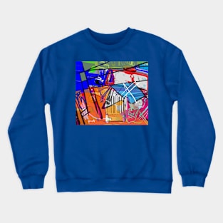 Blue and orange abstract London Crewneck Sweatshirt